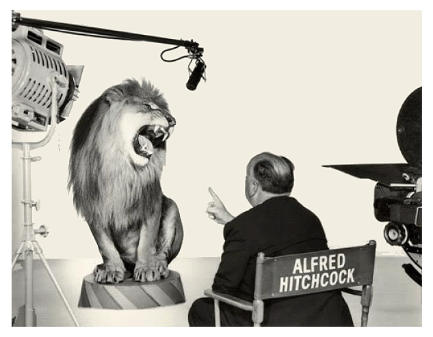 Publicity photo for a Hitchcock movie.