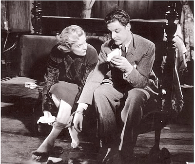 Madeleine Carroll and Robert Donat in The 39 Steps